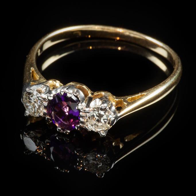 Coloured Stone Engagement Ring